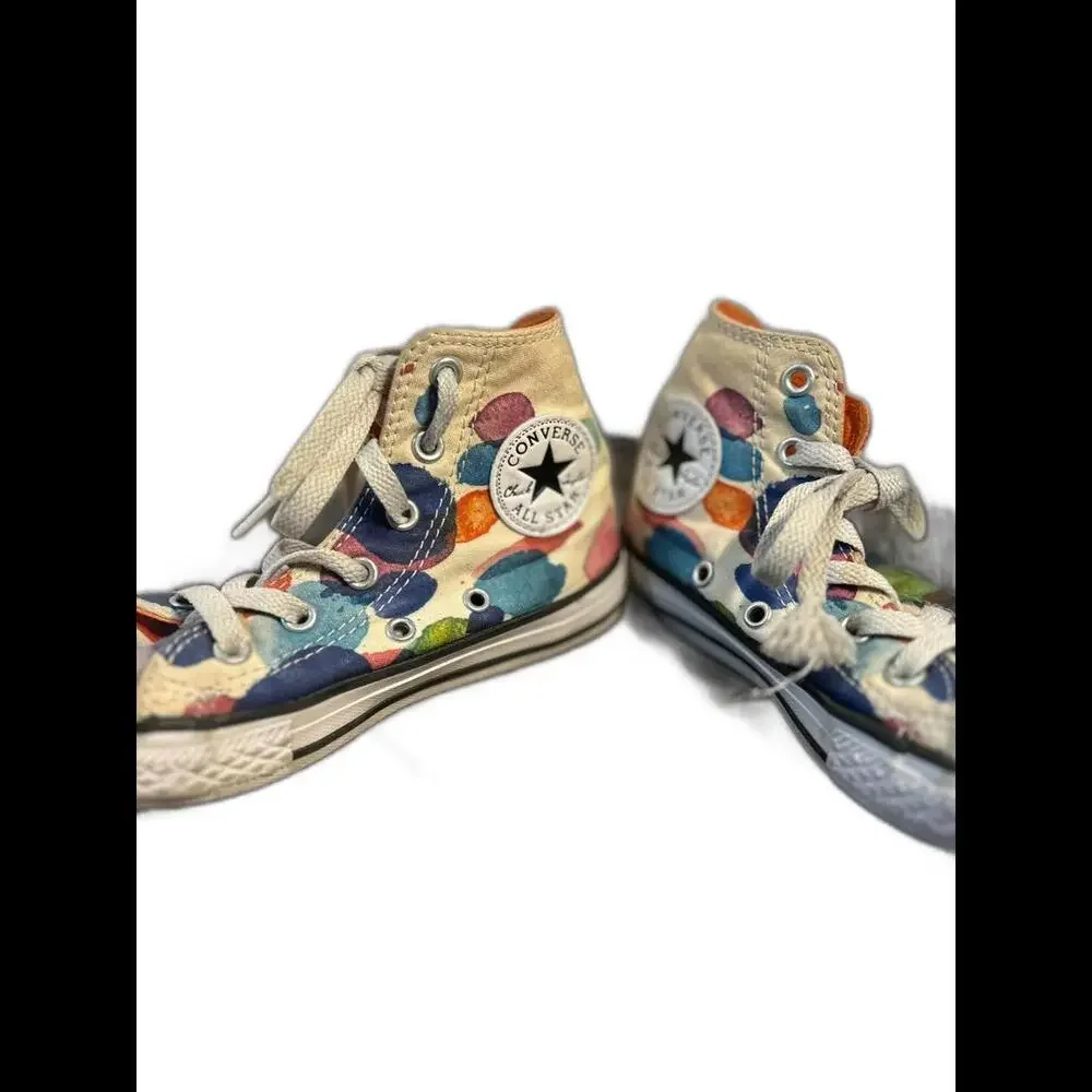 Converse All Star High Tops Watercolor Polka Dot‎ Kids size Y12